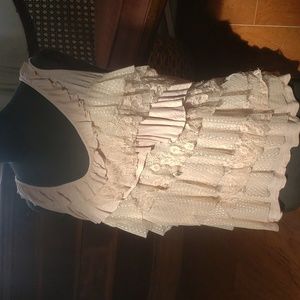 Layered lace sleeves tank top